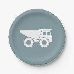 Construction Party Paper Plates- Dump Truck Plate