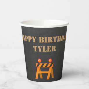 Construction Party Personalised  Paper Cups