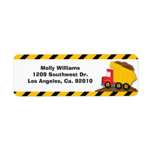Construction Party Return Address Labels