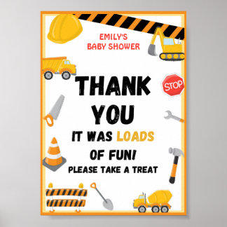 Construction Party Sign, Birthday, Baby Shower Poster
