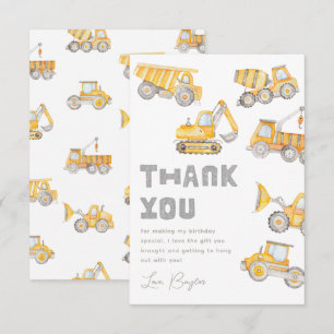 Construction Party Thank You Cards   Thank You