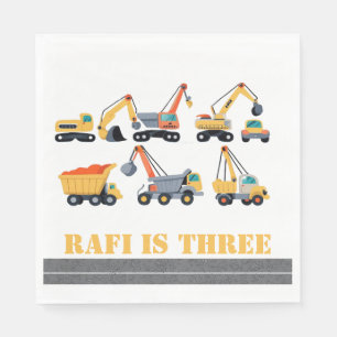 Construction party upsherin birthday napkin