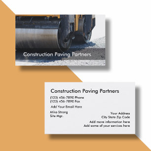 Construction Paving Business Card