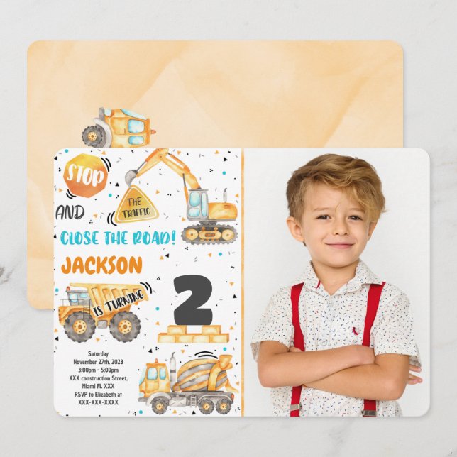 Construction Photo Invitation (Front/Back)