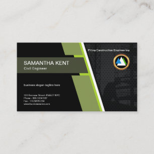 Construction Piling Bold Concise Modern Engineer Business Card