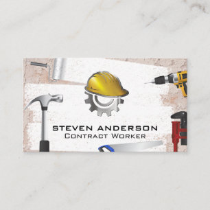 Construction Power Tools   General Contractor Business Card