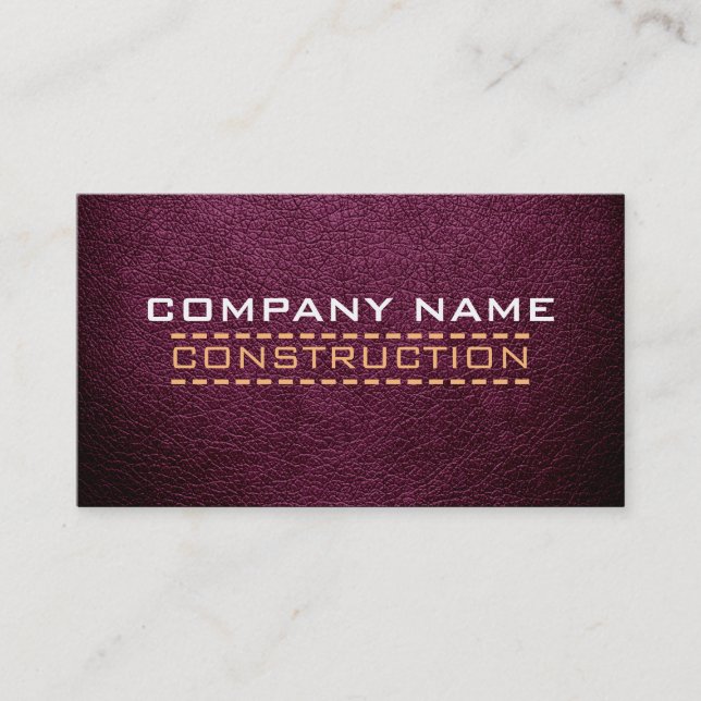 Construction Professional Leather Look #4 Business Card (Front)