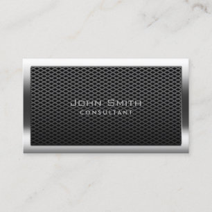 Construction Professional Metal Border Consultant Business Card