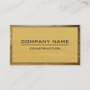 Construction Professional Modern Gold Wood #3 Business Card