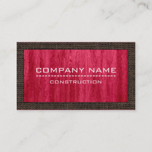 Construction Professional Modern Red Wood #4 Business Card