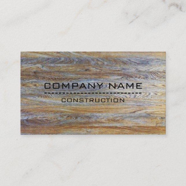 Construction Professional Modern Wood #8 Business Card (Front)