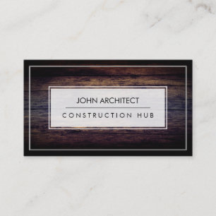 Construction Professional Modern Wood Builder Business Card