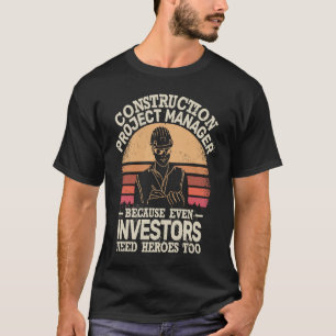 Construction Project Manager retro man Project Man T-Shirt