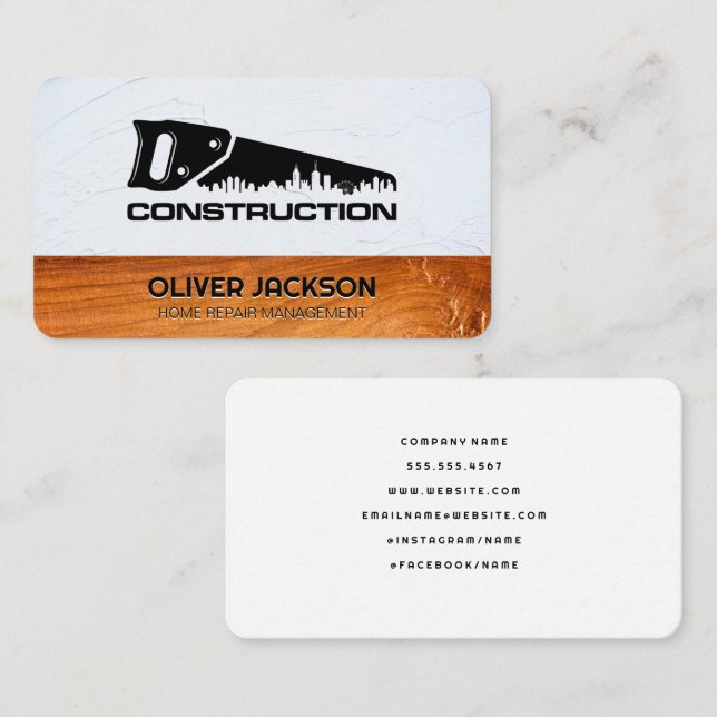 Construction Property | City Skyline Business Card (Front/Back)