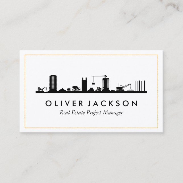 Construction Real Estate Business Card (Front)