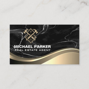 Construction Real Estate   Marble Metal Business C Business Card
