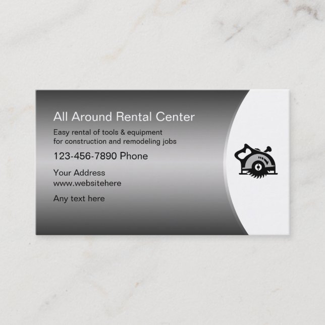 Construction Rental Business Cards (Front)