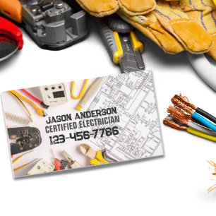 Construction Repair Contractor Tools Electrician  Business Card