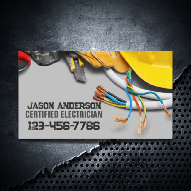 Construction Repair Contractor Tools Electrician  Business Card (Construction Repair Contractor Tools Electrician Business Card)
