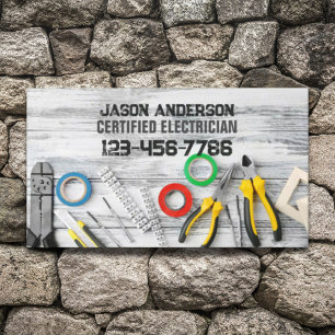 Construction Repair Contractor Tools Electrician  Business Card