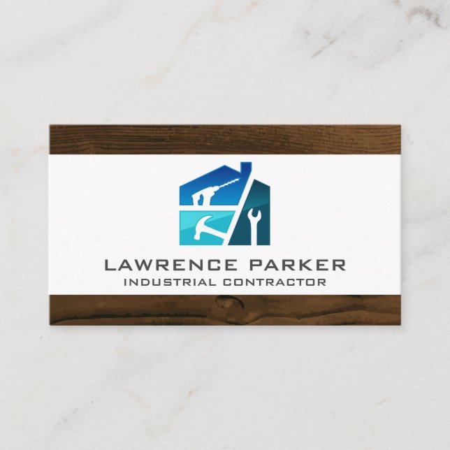 Construction Repair Icons | Home Renovations Business Card (Front)