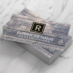 Construction & Repair Monogram Vintage Wood Business Card<br><div class="desc">Construction & Repair Monogram Vintage Wood Business Card.</div>