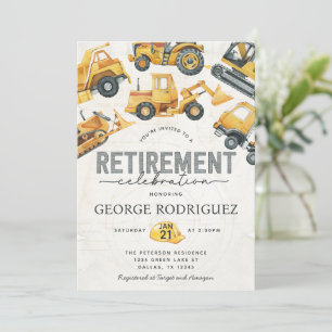 Construction Retirement Party Celebration Invitation