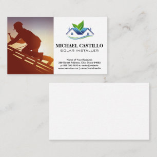 Construction Roof Worker   Installer Business Card
