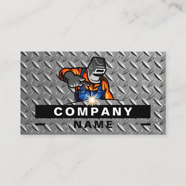 Construction Rusty Metal Plate Professional  Business Card (Front)