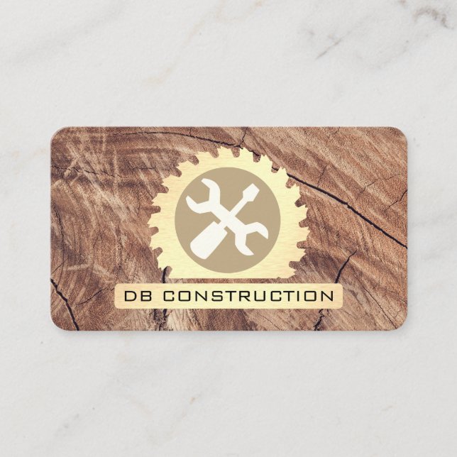 Construction / Saw Wood Wrench Screw driver Business Card (Front)