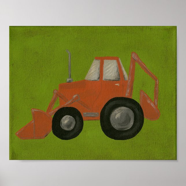 Construction Scooper Nursery Art Poster (Front)