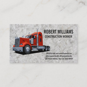 Construction   Semi Truck   Concrete Background Appointment Card