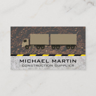 Construction Semi Truck   Dirt Concrete Business Card