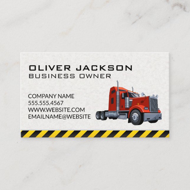 Construction | Semi Truck Driver Business Card (Front)