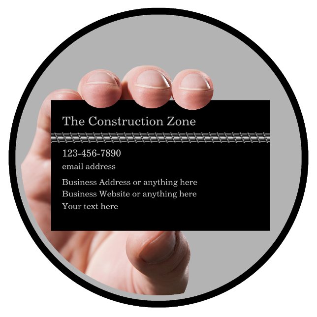 Construction Service Rebar Theme Business Card (Construction Rebarb theme business cards by CustomBusinessTemplates)