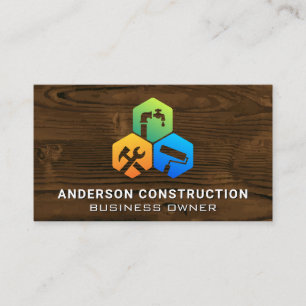 Construction Services   Carpentry Builder Business Card