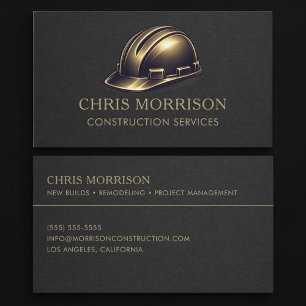 Construction Services Hard Hat Professional Business Card