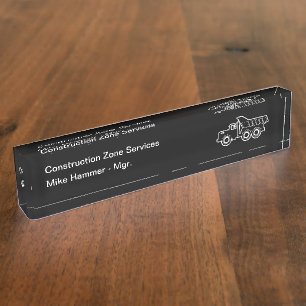 Construction Services Modern Nameplate