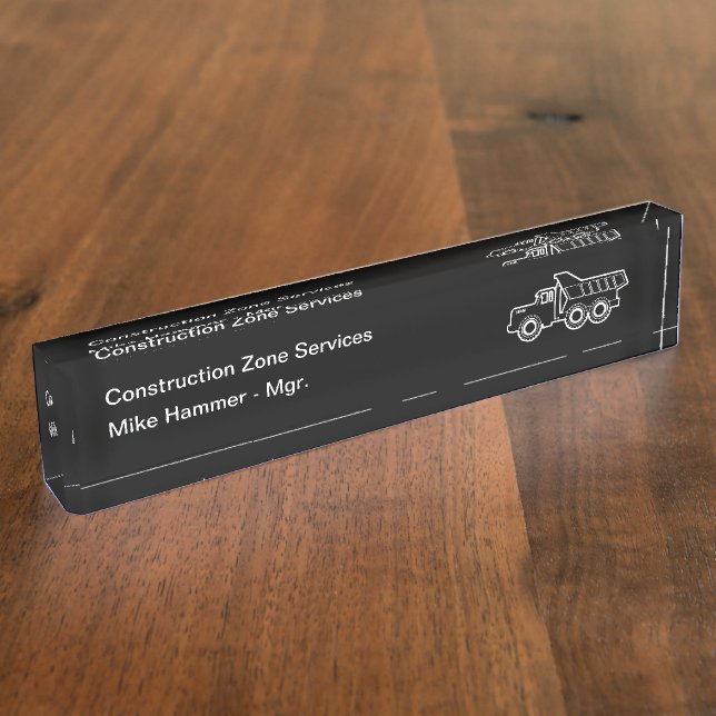 Construction Services Modern Nameplate (Side)