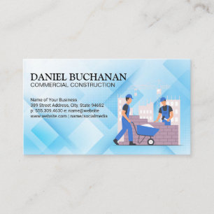 Construction Site   Blue Collar Workers Business Card