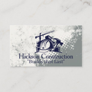 Construction site   Builders Hat   Contractor Business Card