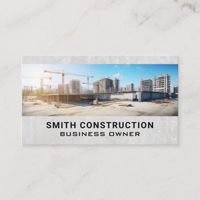 Construction Site | Builders | Real Estate Business Card (Front)