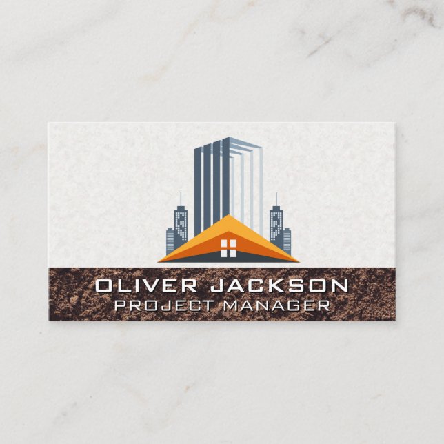 Construction Site | Commercial Buildings Business Card (Front)