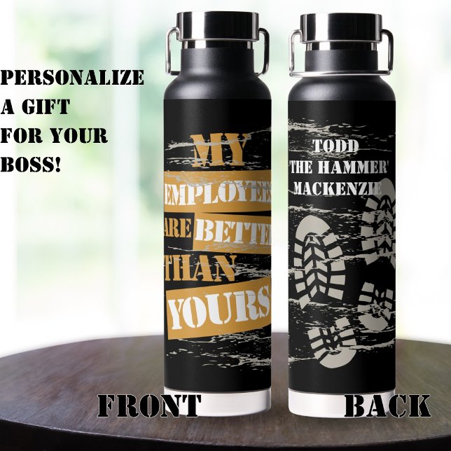 Construction Site Contractor Boss Name Nickname Water Bottle (Creator Uploaded)