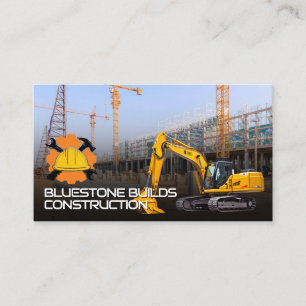 Construction Site   Cranes   Excavator Business Card