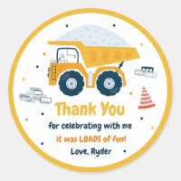 Construction Site Dump Truck Digger Birthday Favou