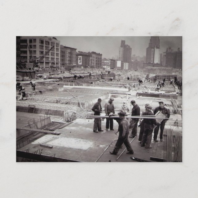 Construction Site East Side NYC Postcard (Front)