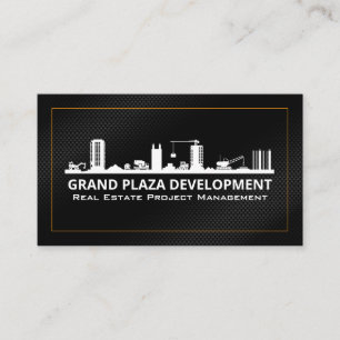 Construction Site   Gold Black Business Card