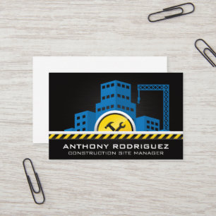 Construction Site   Hammer Wrench Business Card