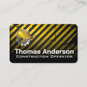 Construction Site Hardhat Blue Collar Work Business Card